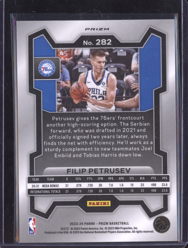 Filip Petrusev 2023-24 Panini Prizm 282 Silver RC