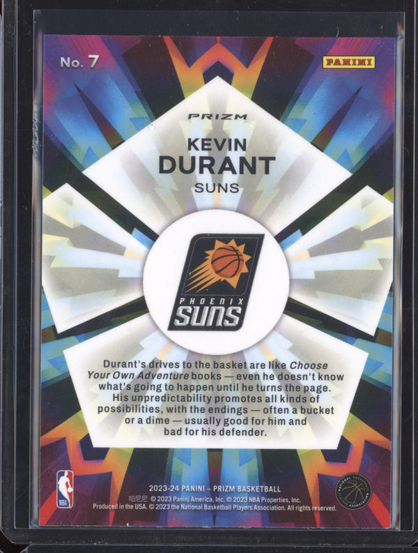 Kevin Durant 2023-24 Panini Prizm 7 Silver Kaleidoscopic