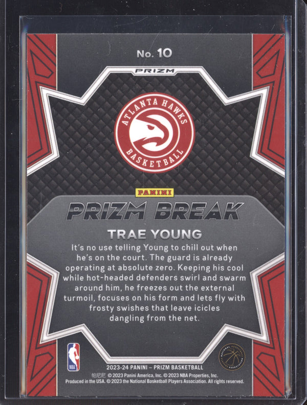 Trae Young 2023-24 Panini Prizm 10 Silver Prizm Break