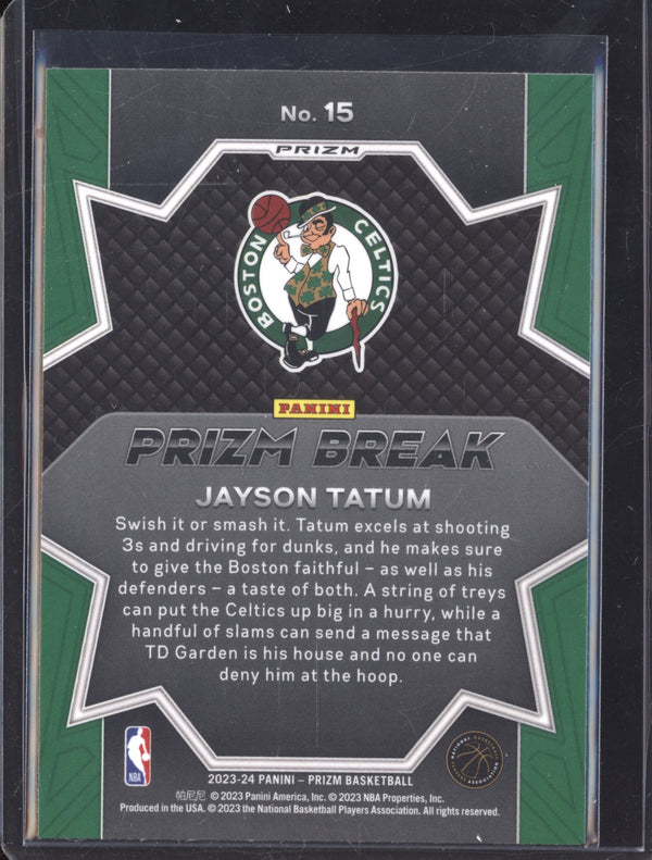 Jayson Tatum 2023-24 Panini Prizm 15 Silver Prizm Break