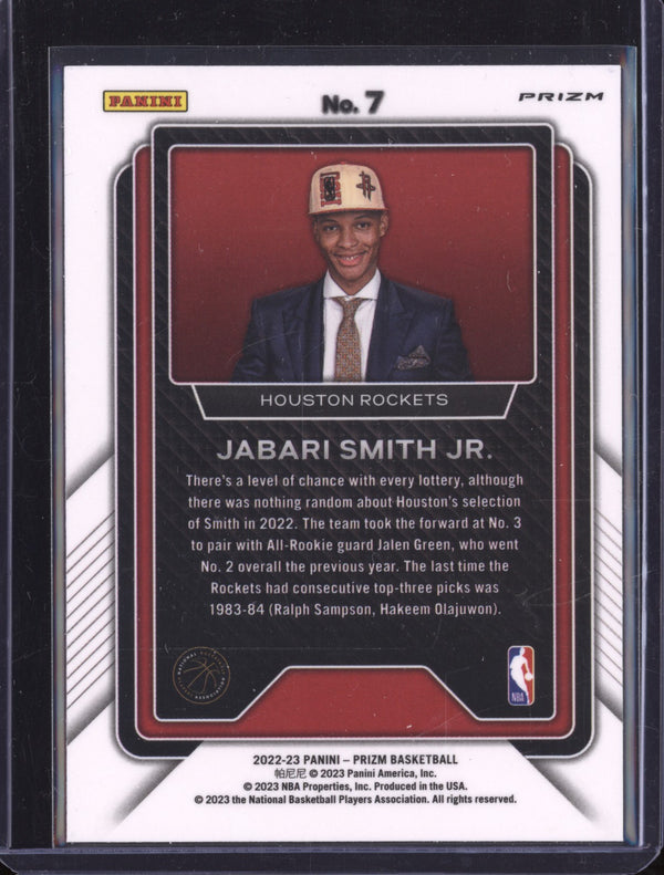 Jabari Smith Jr 2022-23 Panini Prizm 7 Fastbreak Luck of the Lottery RC