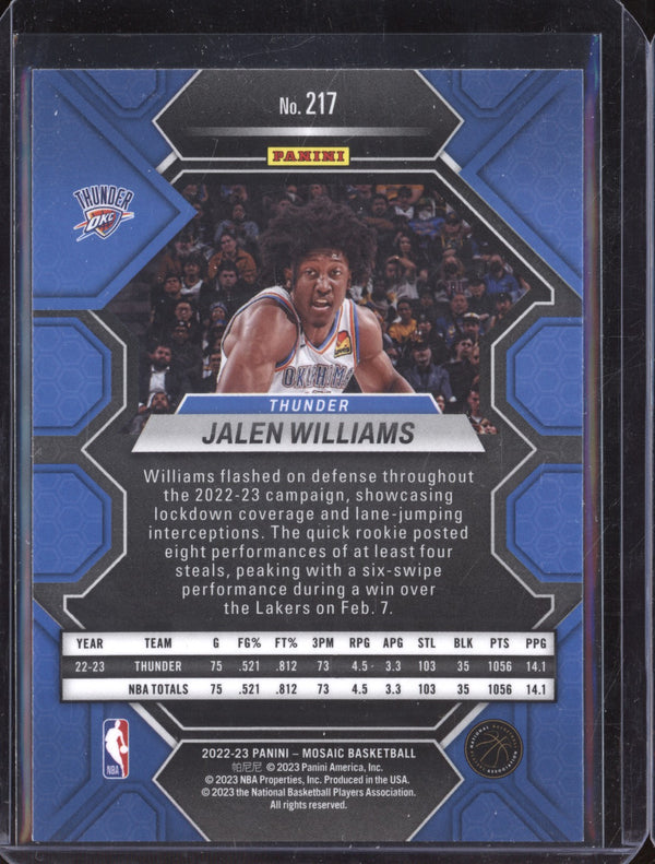 Jalen Williams 2022-23 Panini Mosaic 217 RC