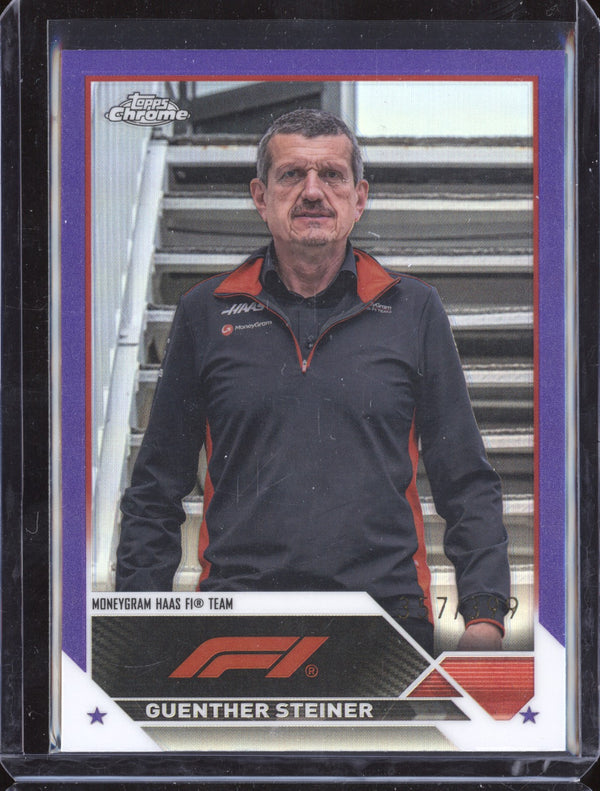 Guenther Steiner 2023 Topps Chrome F1 101 Purple 357/399