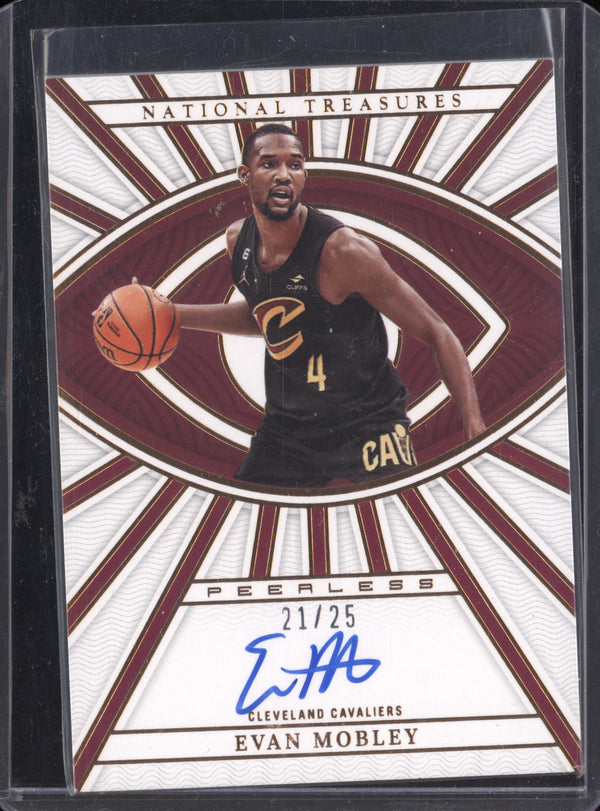 Evan Mobley 2022-23 Panini National Treasures PLS-EVM Peerless Signatures Bronze 21/25