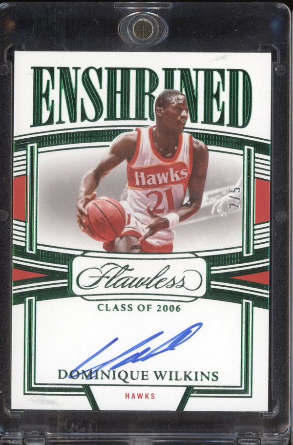 Dominique Wilkins 2022-23 Panini Flawless ES-DWK Enshrined Emerald 2/5