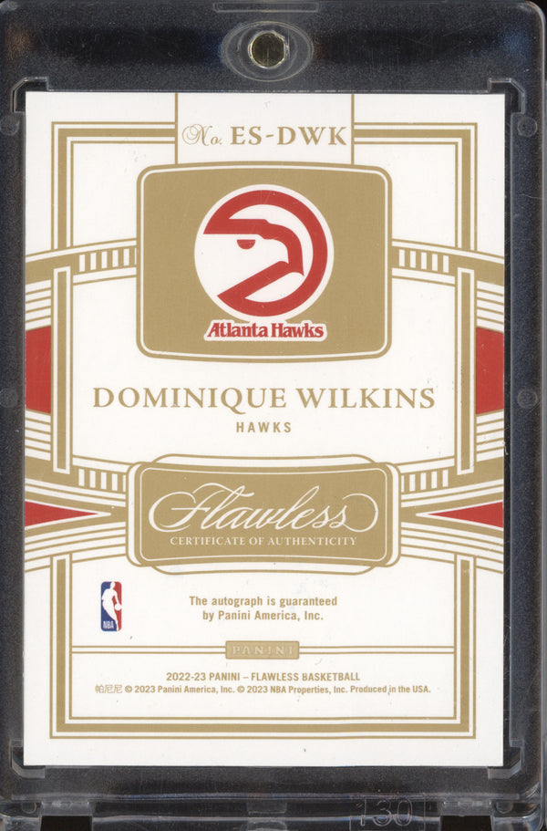 Dominique Wilkins 2022-23 Panini Flawless ES-DWK Enshrined Emerald 2/5