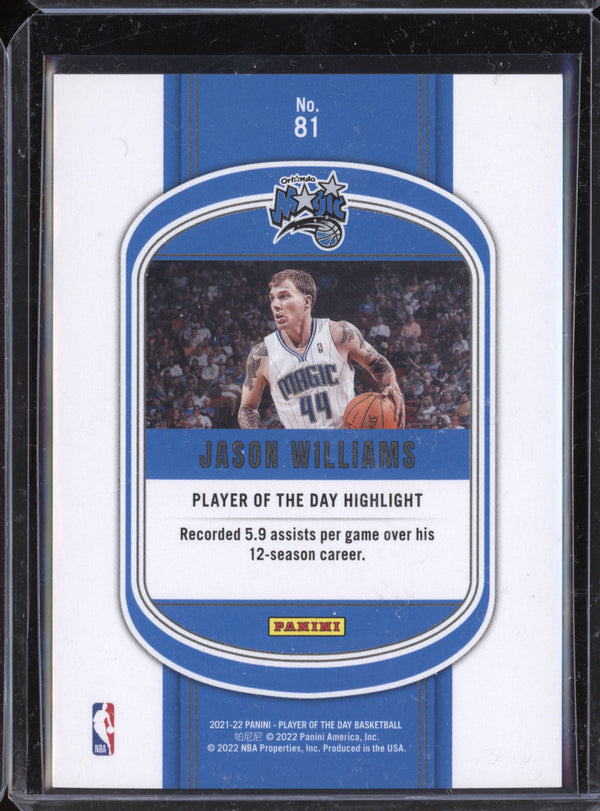 Jason Williams 2021-22 Panini Player of the Day 81 Hyper Plaid 1/1