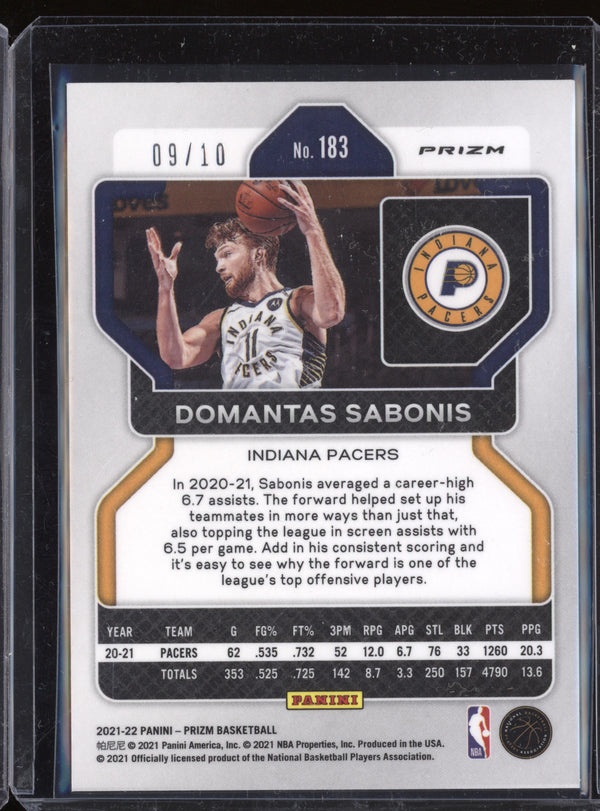 Domantas Sabonis 2021-22 Panini Prizm 183 Gold 9/10