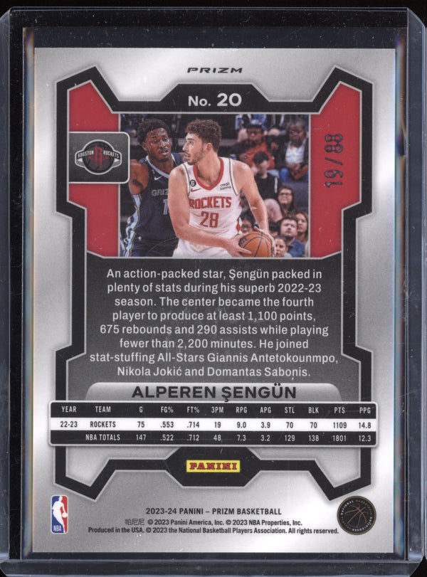 Alperen Sengun 2023-24 Panini Prizm 20 Red Choice 19/88