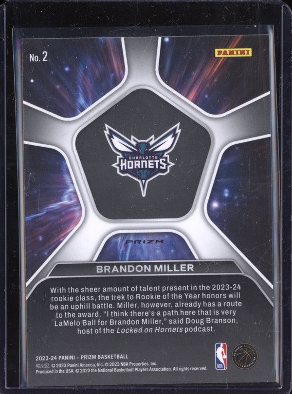 Brandon Miller 2023-24 Panini Prizm 2 Deep Space RC