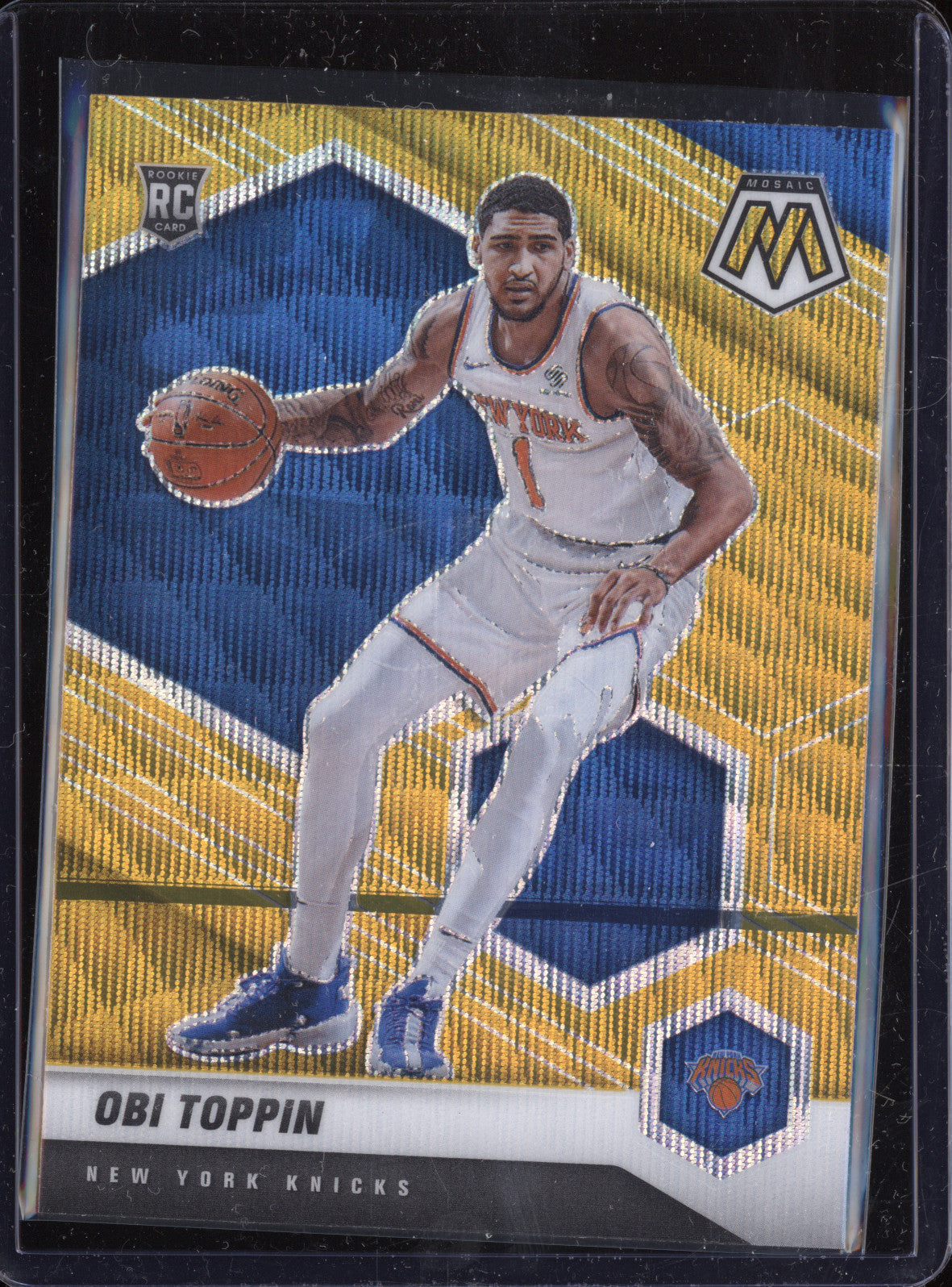 Obi Toppin 2020-21 Panini Mosaic 220 Gold Wave RC