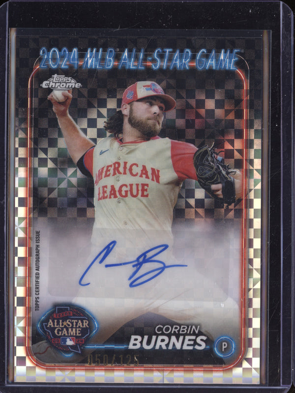 Corbin Burnes 2024 Topps Chrome Update 2024 All-Star Game Auto X-Fractor 50/125