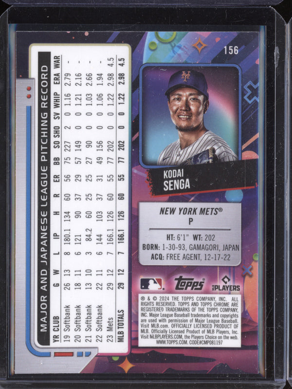 Kodai Senga 2024 Topps Cosmic Chrome 156 Gold Interstellar Refractor 42/50