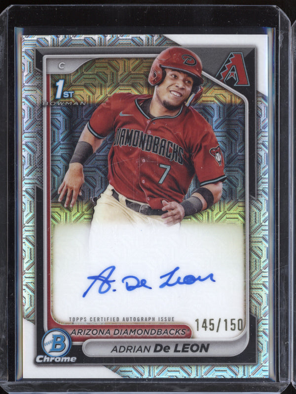 Adrian De Leon 2024 Bowman Chrome CPA-ADC HTA Choice Auto 1st RC 145/150