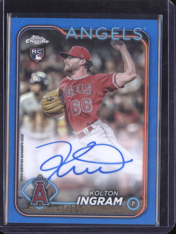 Kolton Ingram 2024 Topps Chrome Update Rookie Autograph Blue Refractor RC /150