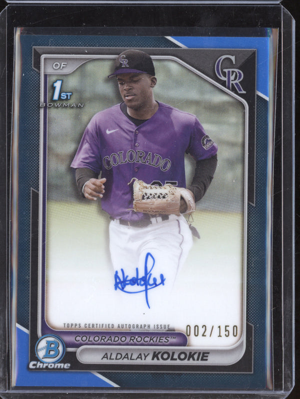 Aldalay Kolokie 2024 Bowman Chrome CPA-AK Blue Refractor Auto 1st RC 2/150