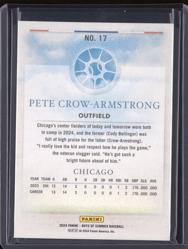 Pete Crow-Armstrong 2024 Panini Boys of Summer 17 Blue RC 35/99