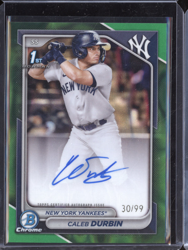 Caleb Durbin 2024 Bowman Chrome CPA-CD 1st Auto Green Lava Refractor RC 30/99