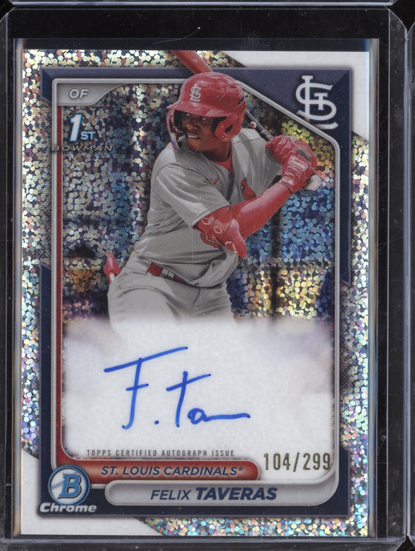 Felix Taveras 2024 Bowman Chrome CPA-FT Speckle Refractor Auto 1st RC 104/299