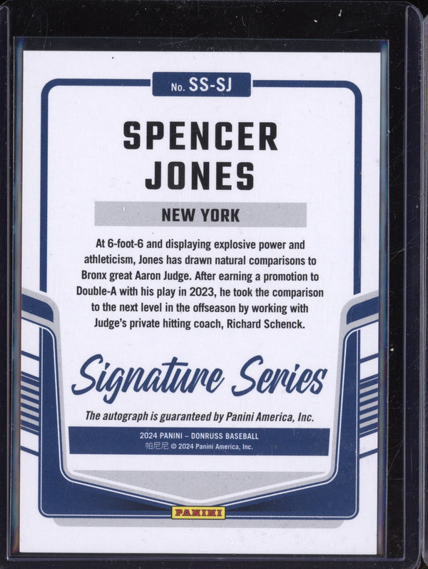 Spencer Jones 2024 Panini Donruss SS-SJ Signature Series