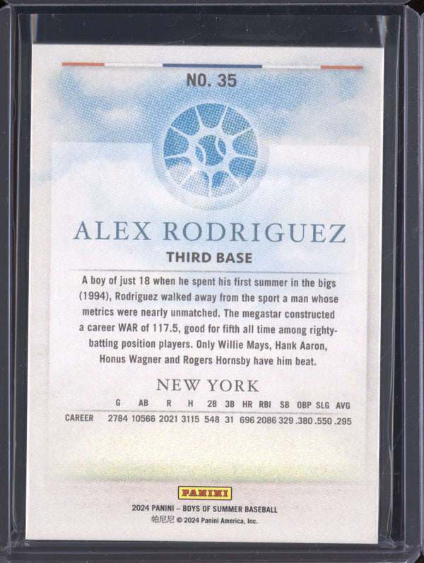 Alex Rodriguez 2024 Panini Boys of Summer 35 Red 38/149