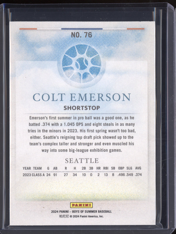 Colt Emerson 2024 Panini Boys of Summer 76 36/275