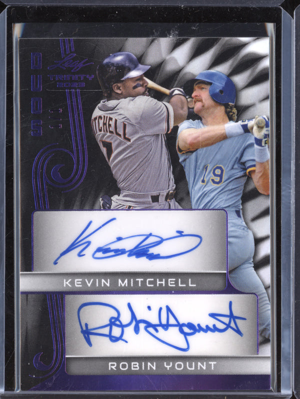 Kevin Mitchell Robin Yount 2023 Leaf Trinity DA-13 Duos Dual Auto Purple 1/1