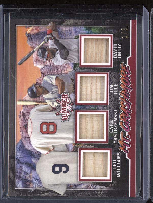 Williams Yastrzemski Rice Ortiz 2024 Leaf Lumber Mt. Crushmore Quad Bat Relic /3