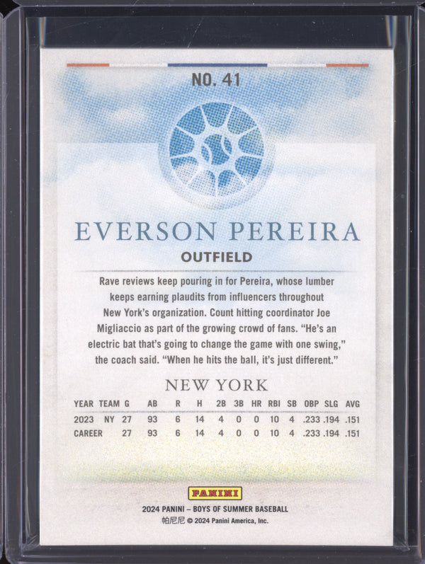 Everson Pereira 2024 Panini Boys of Summer 41 RC 65/275