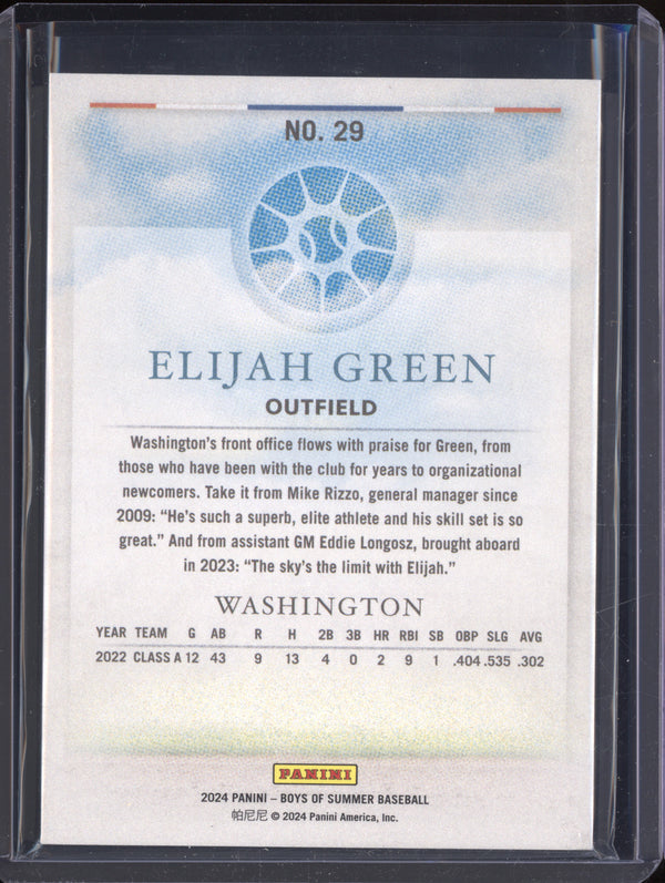 Elijah Green 2024 Panini Boys of Summer 29 Holo Silver 24/25