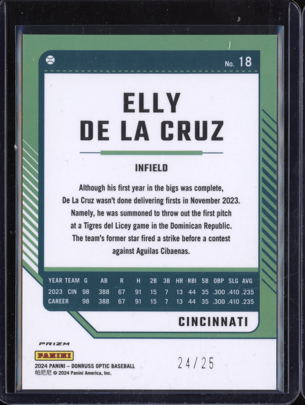 Elly De La Cruz 2024 Panini Donruss 18 Optic Cracked Ice 24/25