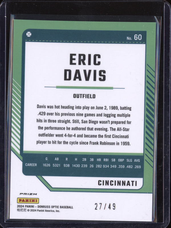 Eric Davis 2024 Panini Donruss 60 Optic Purple 27/49