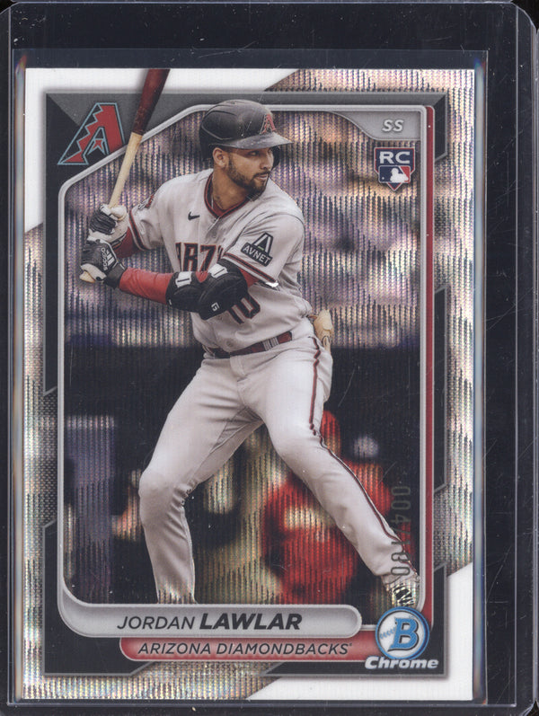 Jordan Lawlar 2024 Bowman Chrome 55 Wave Refractor RC 4/100