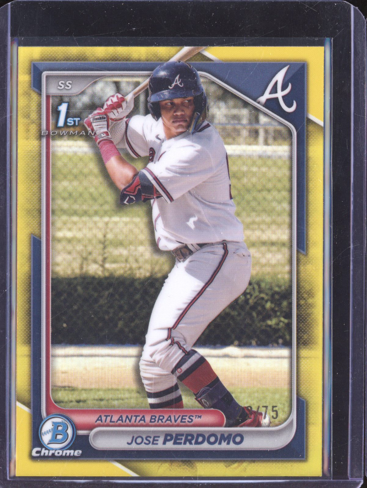 Jose Perdomo 2024 Bowman Chrome BCP-220 Yellow Refractor 1st RC 22/75