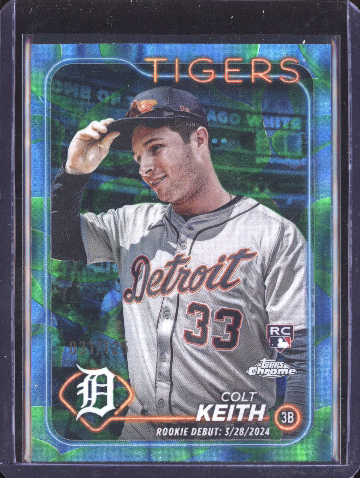 Colt Keith 2024 Topps Chrome Update USC178 Blue/Green Lava Lamp RC 31/125