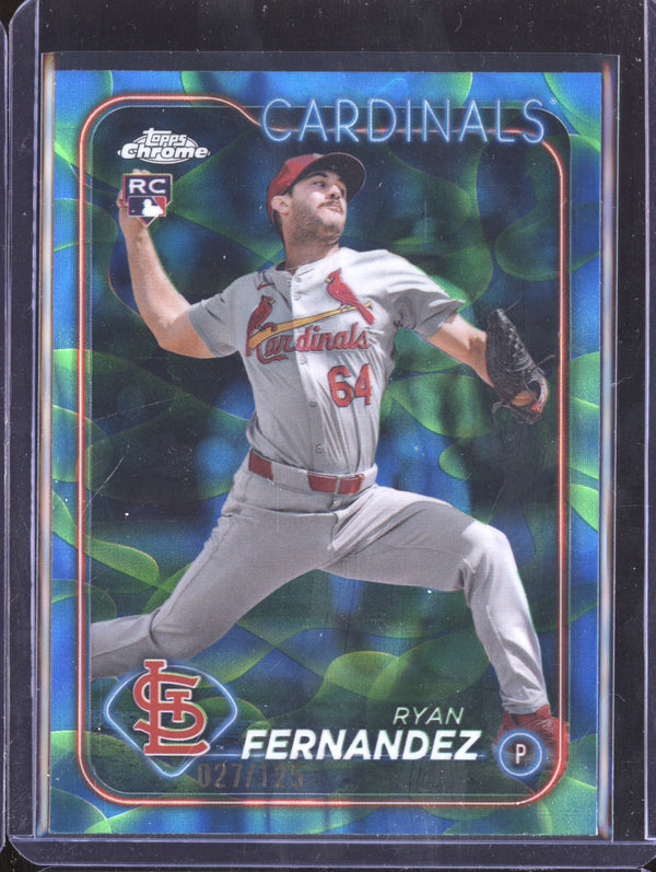 Ryan Fernandez 2024 Topps Chrome Update USC115 Blue/Green Lava Lamp RC 27/125