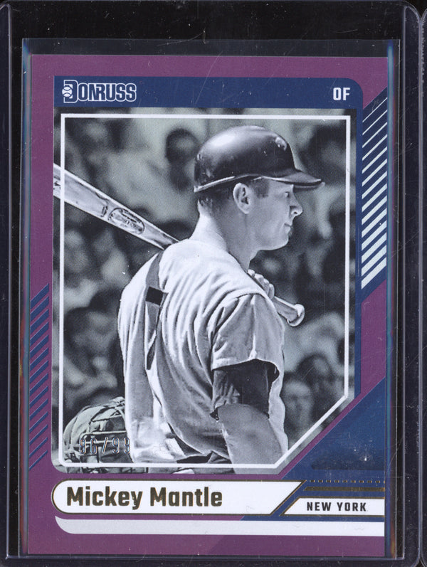 Mickey Mantle 2024 Panini Donruss 7 Purple 96/99