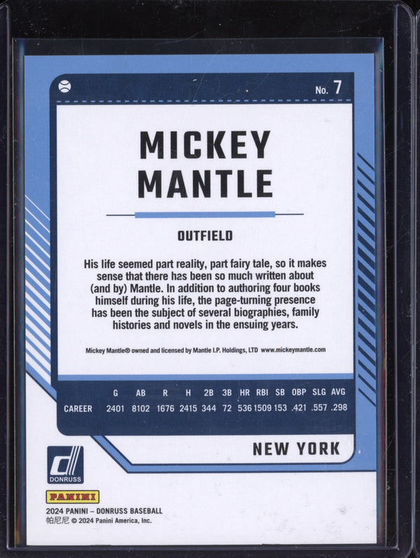 Mickey Mantle 2024 Panini Donruss 7 Purple 96/99