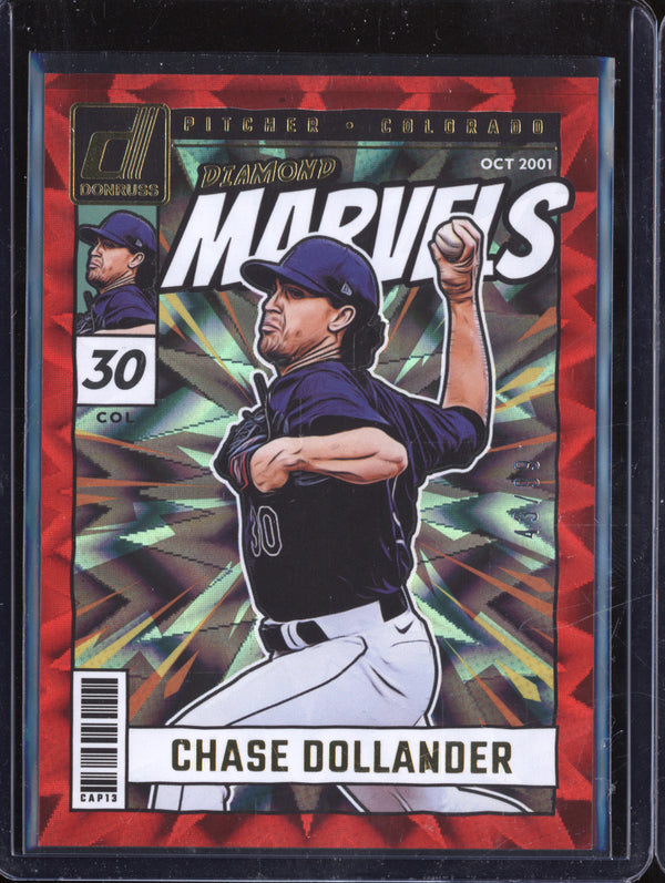 Chase Dollander 2024 Panini Donruss 17 Diamond Marvels Red Xplosion 43/99