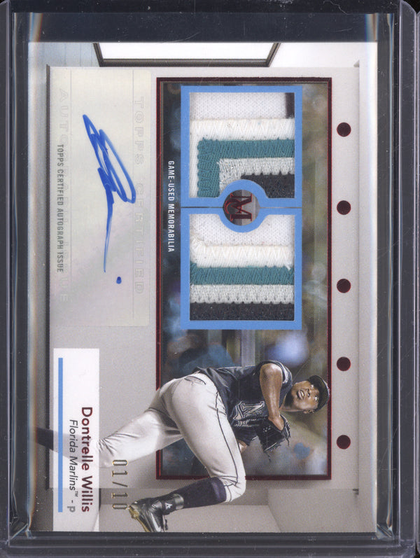 Dontrelle Willis 2024 Topps Museum Collection SWDRA-DW Single-Player Signature Swatches Dual Relic Auto Gold 1/10