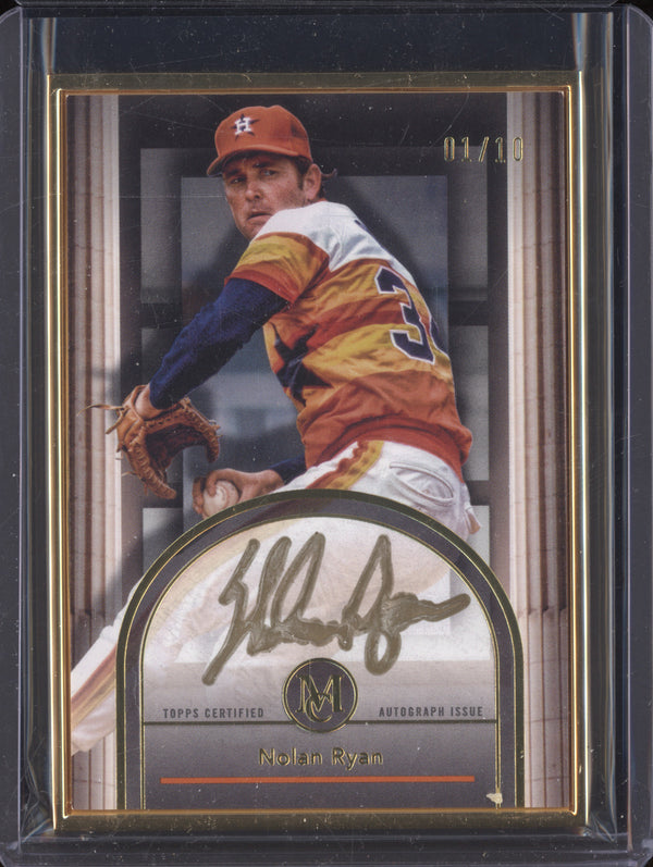 Nolan Ryan 2024 Topps Museum Collection FMA-NR Museum Framed Auto Gold 1/10