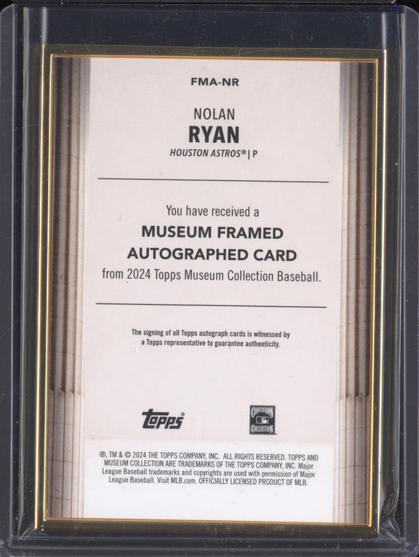 Nolan Ryan 2024 Topps Museum Collection FMA-NR Museum Framed Auto Gold 1/10