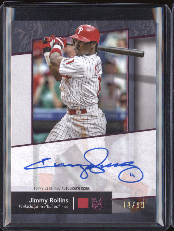 Jimmy Rollins 2024 Topps Museum Collection AA-JRO Achival Autographs Pink 14/99