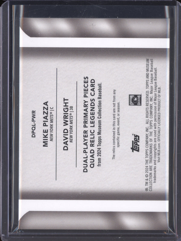 Mike Piazza David Wrigt 2024 Topps Museum Collection DPQL-PWR Dual-Player Primary Pieces Quad Relic Legends 50/99