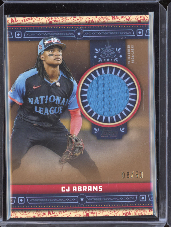 CJ Abrams 2024 Topps Update Series ASR-CA All-Star Stitches Gold 8/50