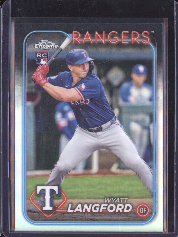 Wyatt Langford 2024 Topps Chrome Update USC35 Refractor RC