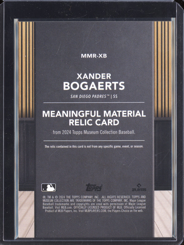 Xander Bogaerts 2024 Topps Museum Collection MMR-XB Meaningful Materials Relics Copper 12/49