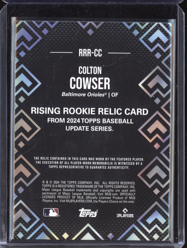 Colton Cowser 2024 Topps Update Series RRR-CC Rising Rookie Relic RC