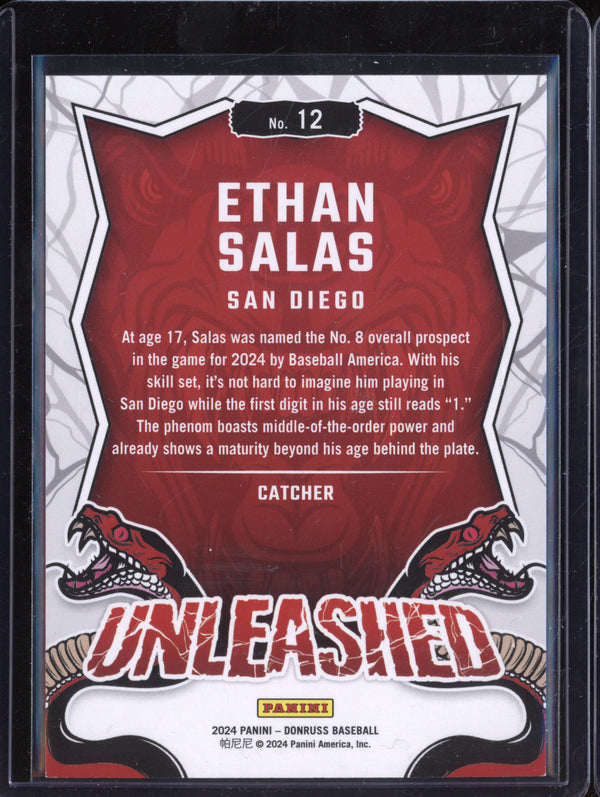 Ethan Salas 2024 Panini Donruss 12 Unleashed Holo 195/199