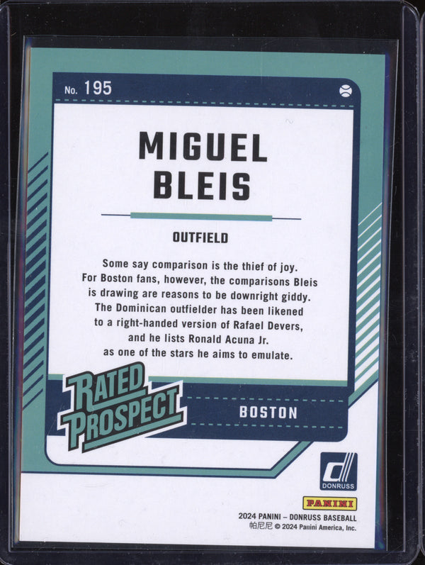 Miguel Bleis 2024 Panini Donruss 195 Red RC 261/275